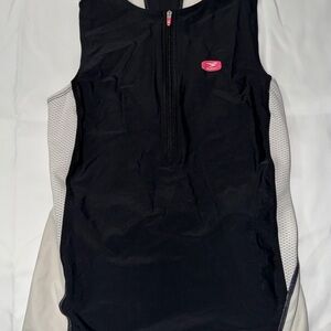 Sugoi Cycling Jersey Sleeveless Half Zip Bike Top Black Gray Women M